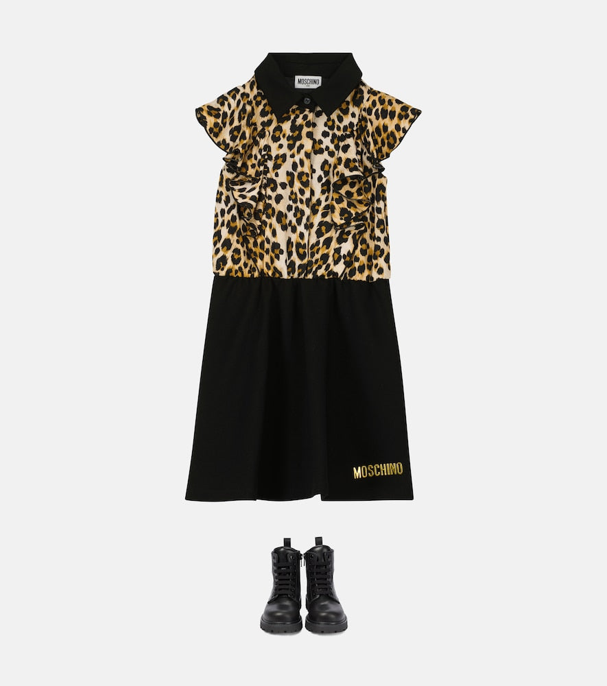 Ruffled stretch-jersey dress
