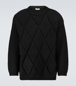 Argyle-knit wool sweater
