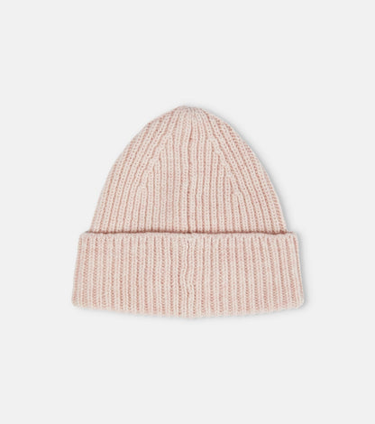 Ribbed-knit wool beanie