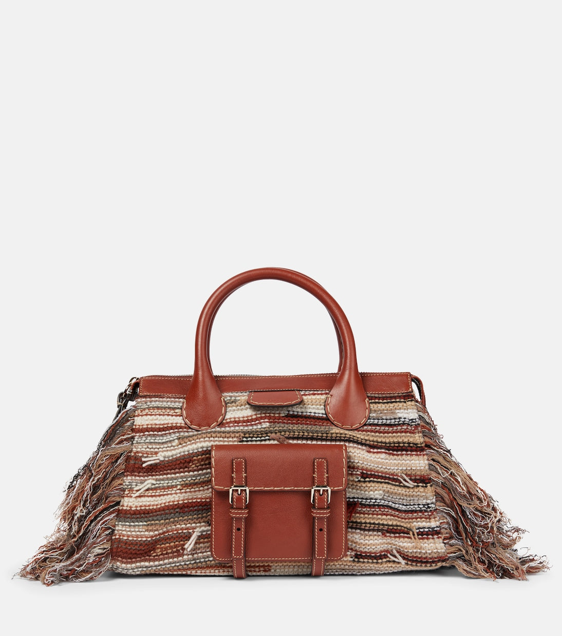 Edith Medium cashmere and leather tote