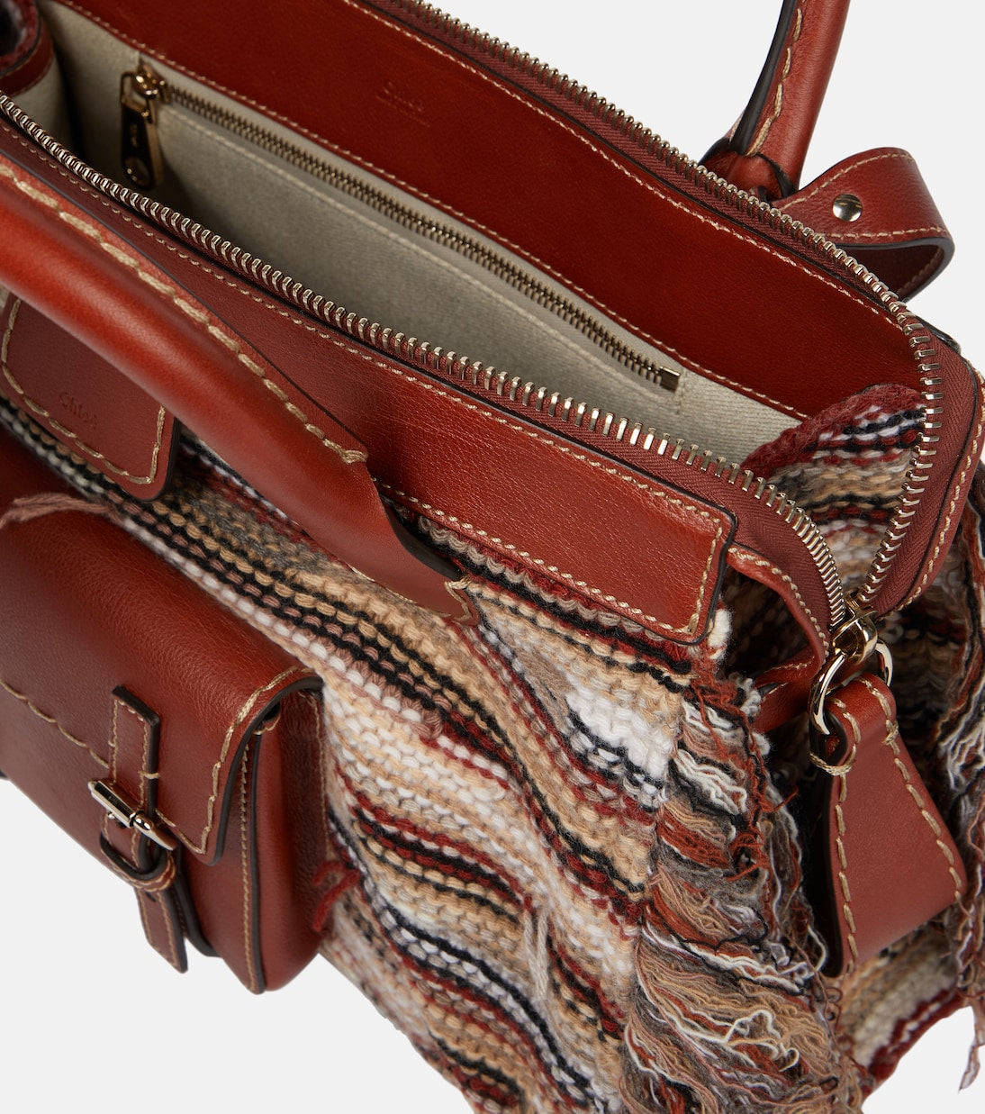 Edith Medium cashmere and leather tote