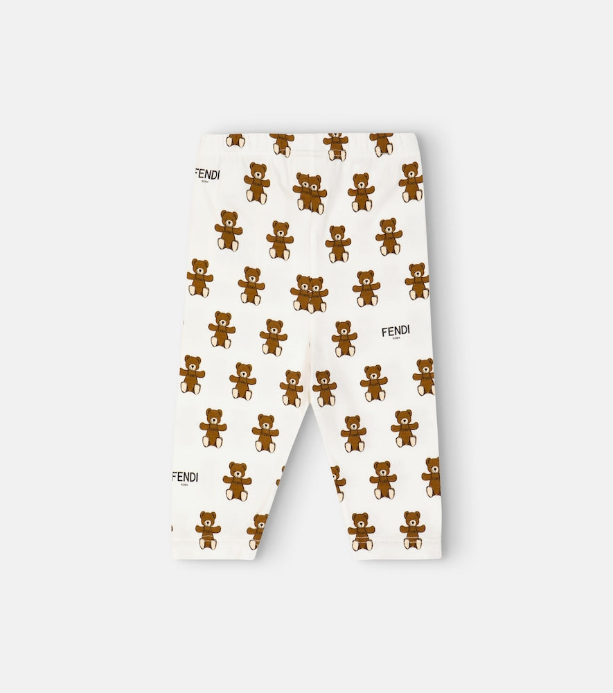 Baby printed cotton-blend leggings