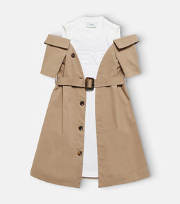 Hybrid cotton-blend coat dress