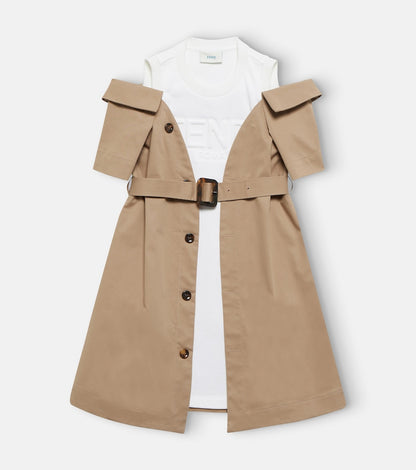 Hybrid cotton-blend coat dress
