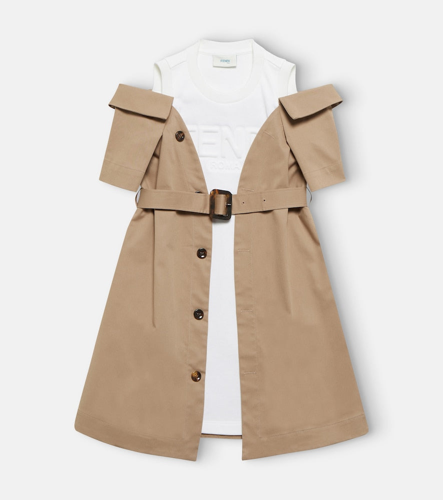 Hybrid cotton-blend coat dress