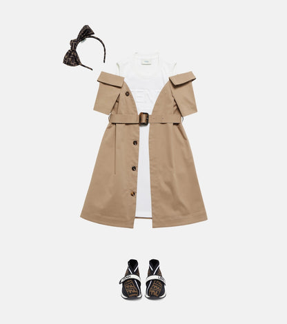 Hybrid cotton-blend coat dress