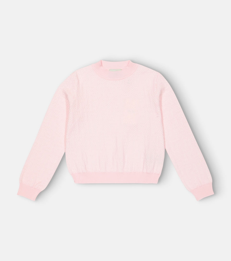 Pointelle cotton sweater