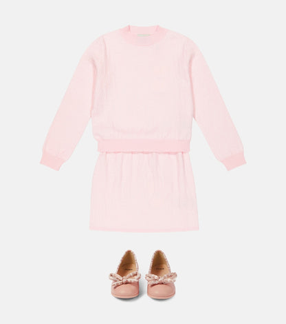 Pointelle cotton skirt