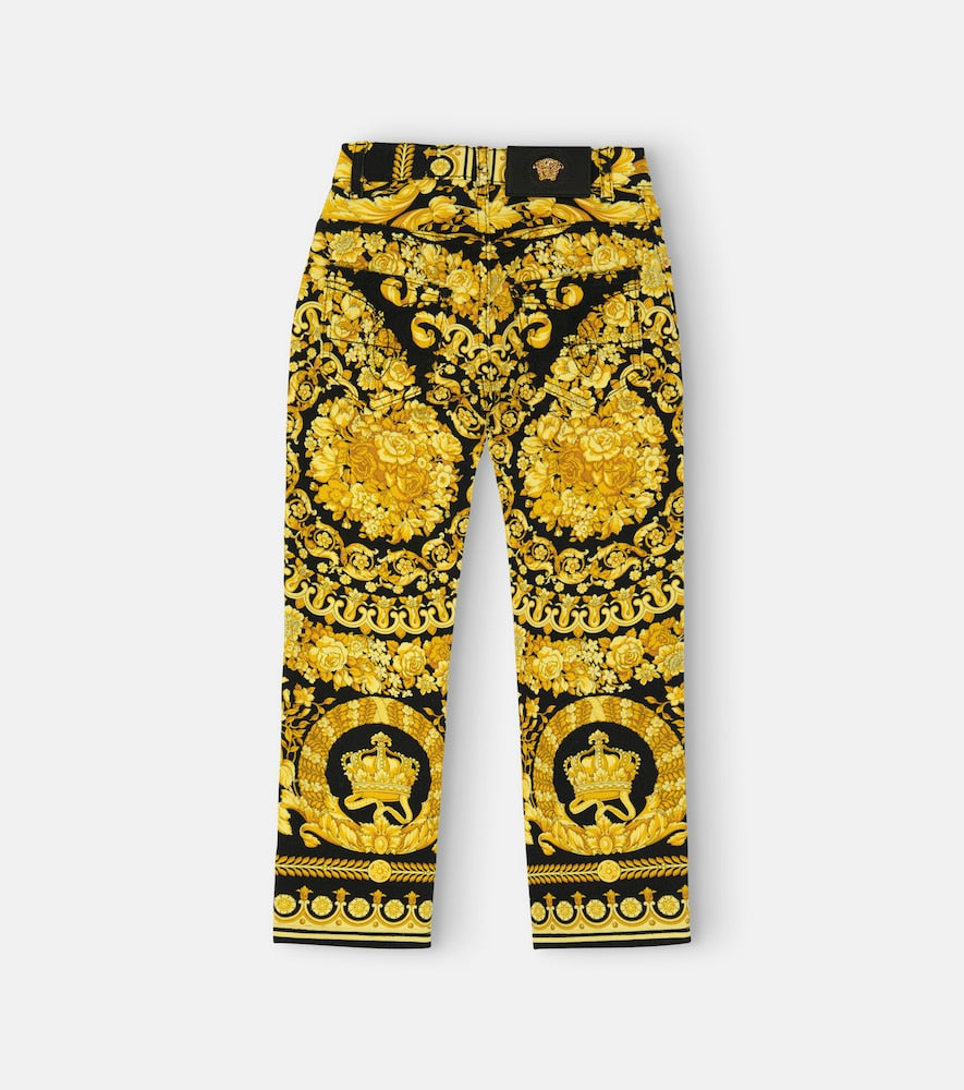 Barocco cotton-blend jeans
