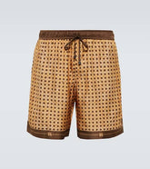 Printed silk shorts