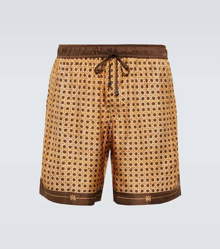 Printed silk shorts