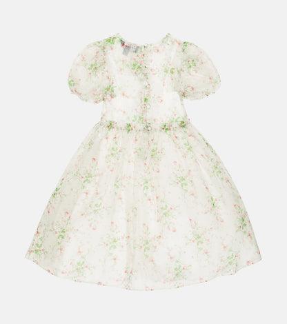 Cotton and tulle floral dress