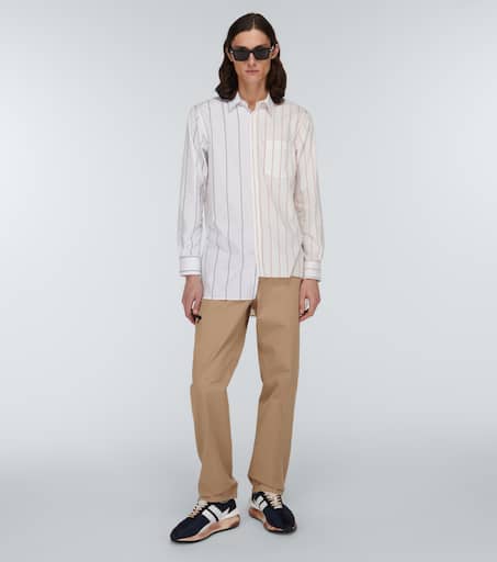 Belted cotton pants