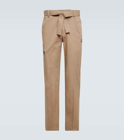 Belted cotton pants