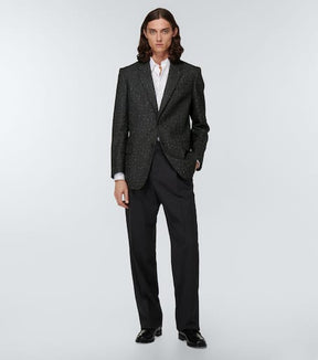 Single-breasted wool tweed blazer