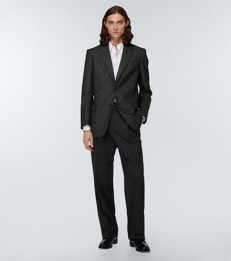 Single-breasted wool tweed blazer