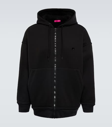Zipped cotton-blend hoodie
