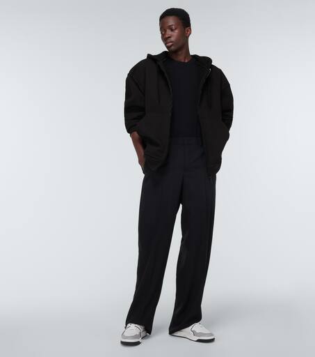 Zipped cotton-blend hoodie