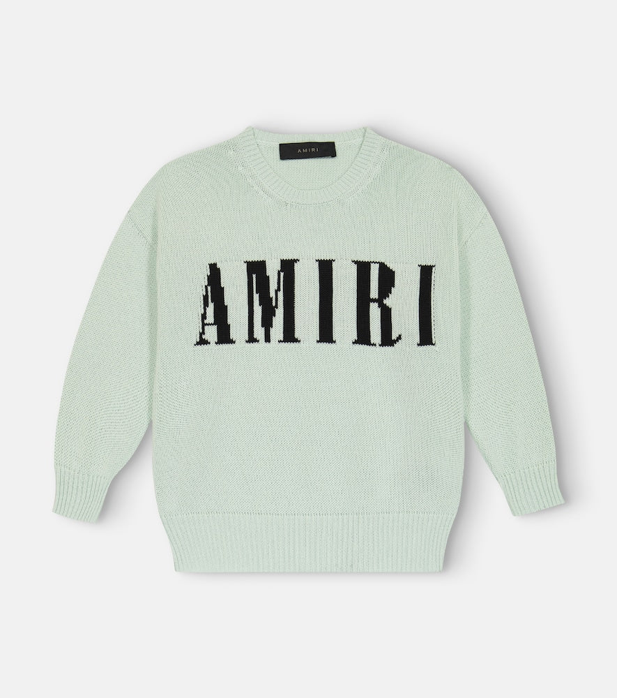 Intarsia-knit cotton and cashmere sweater