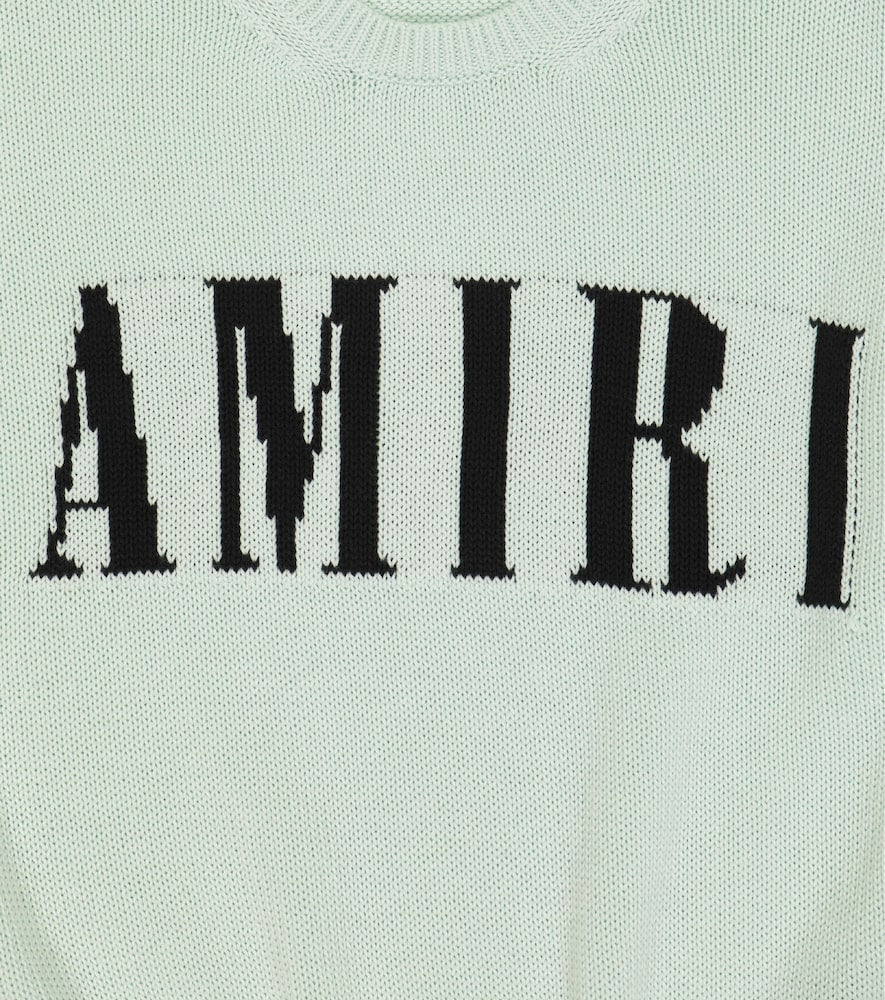 Intarsia-knit cotton and cashmere sweater