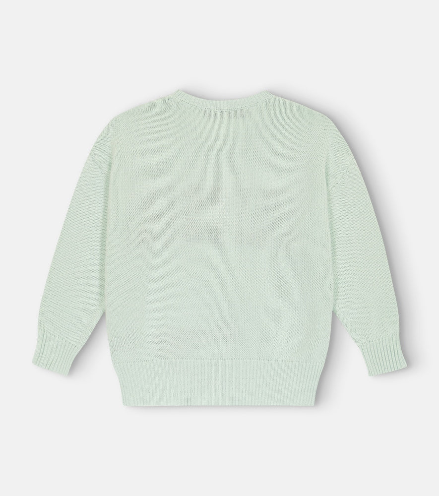 Intarsia-knit cotton and cashmere sweater