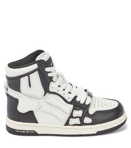 Skeleton leather high-top sneakers
