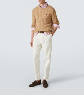 Cable-knit cotton sweater