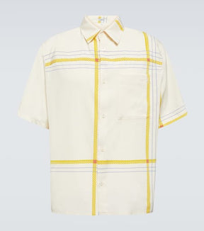 Checked silk and cotton shirt