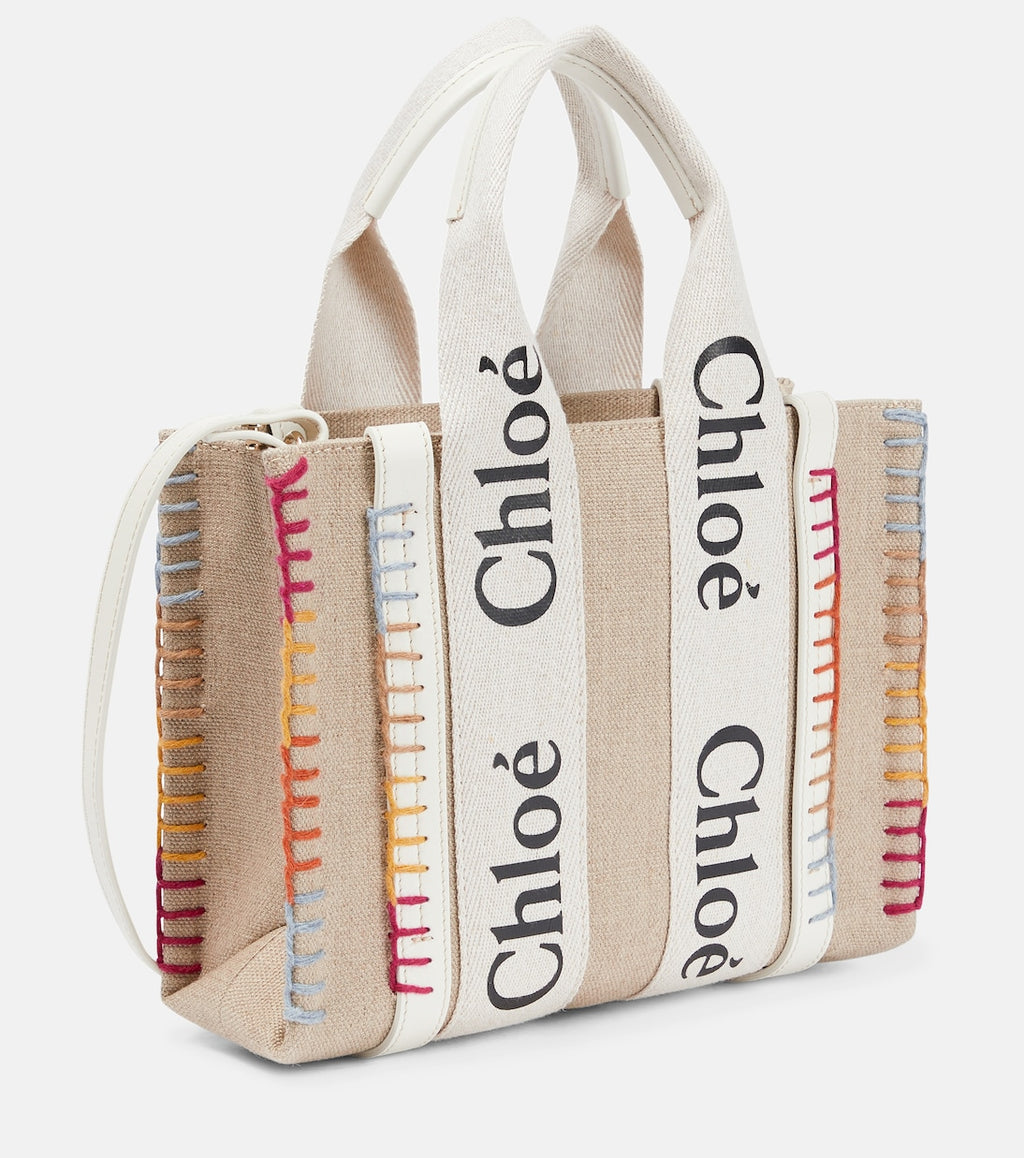 Woody Small embroidered canvas tote