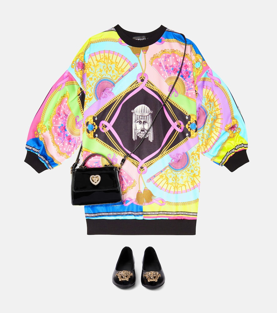 I Ventagli cotton-blend sweatshirt dress