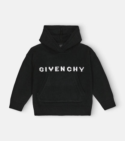 Logo wool and cashmere hoodie