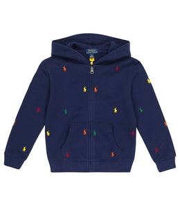 Embroidered jersey hoodie