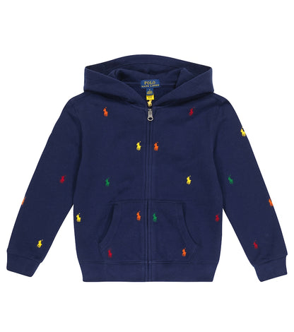 Embroidered jersey hoodie