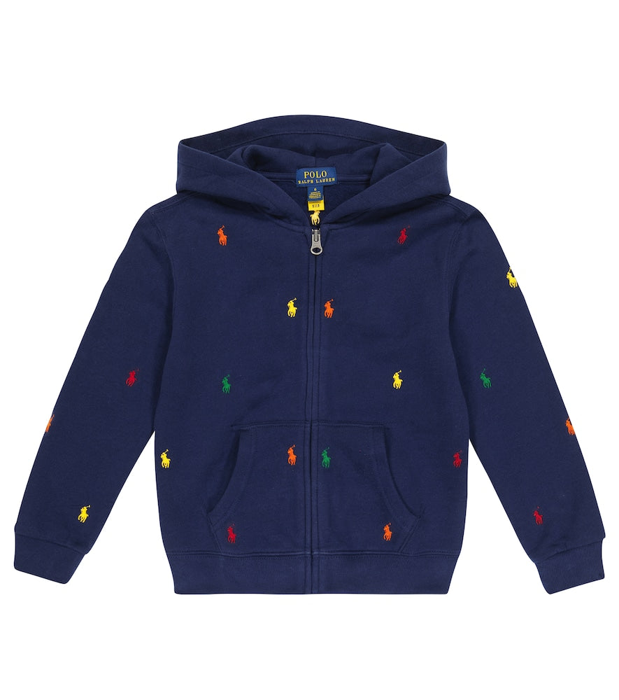 Embroidered jersey hoodie
