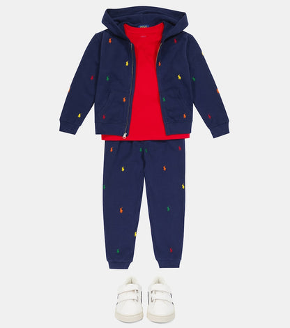 Embroidered jersey hoodie