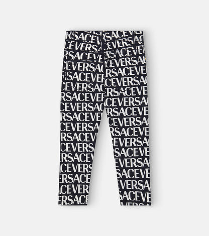 Logo print cotton jeans