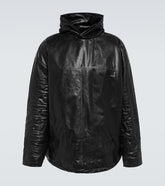 Leather pullover jacket