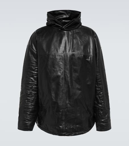 Leather pullover jacket
