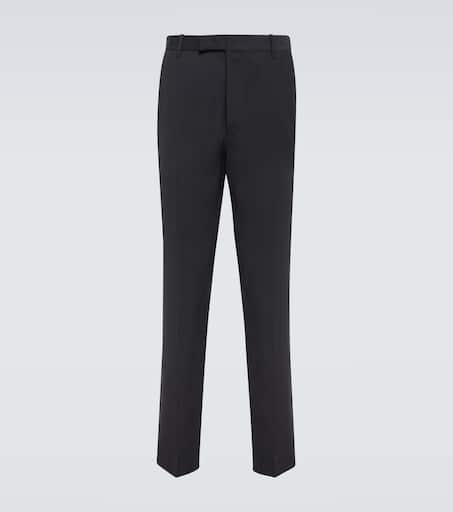 Elijah straight-leg silk-blend georgette pants