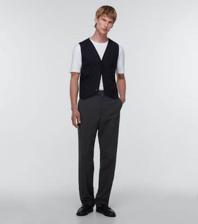 Elijah straight-leg silk-blend georgette pants
