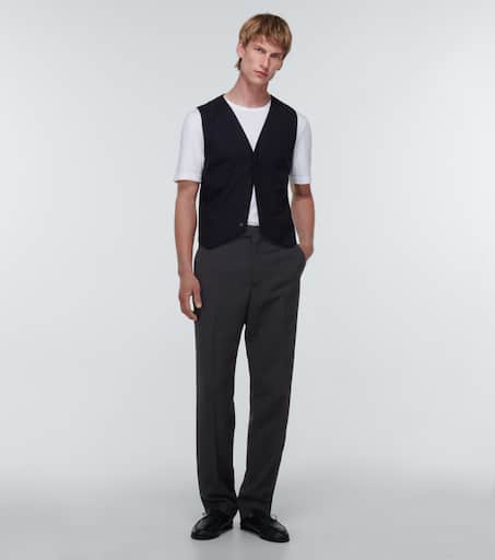 Elijah straight-leg silk-blend georgette pants