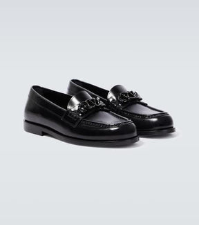 VLogo Chain leather loafers
