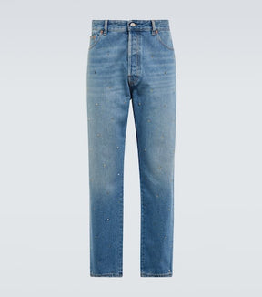 Rockstud cotton denim jeans