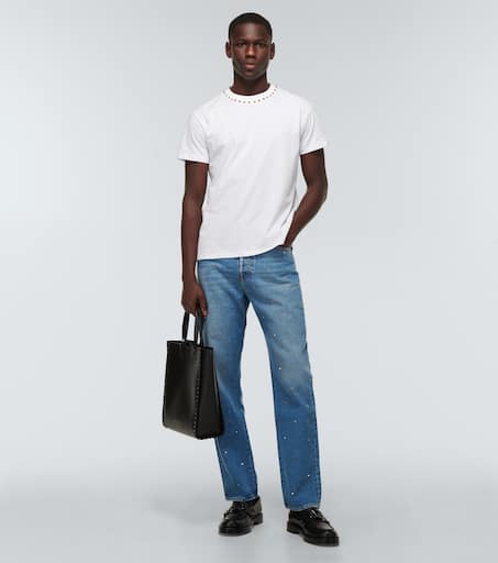 Rockstud cotton denim jeans