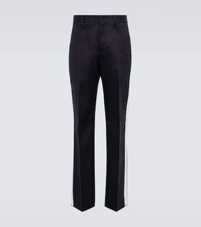Side-striped cotton pants