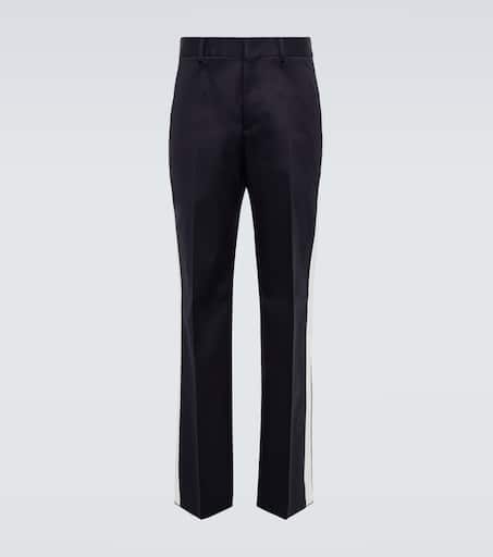 Side-striped cotton pants