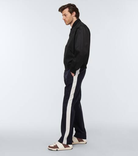 Side-striped cotton pants