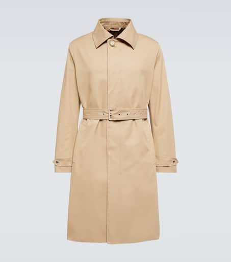 Belted cotton raincoat