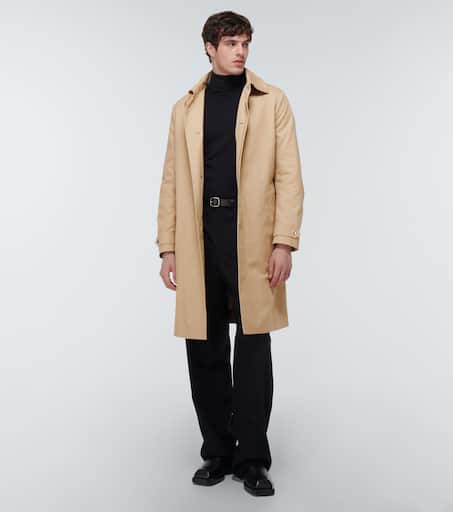 Belted cotton raincoat