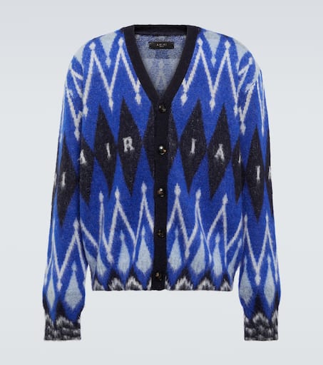 Argyle alpaca and mohair-blend cardigan